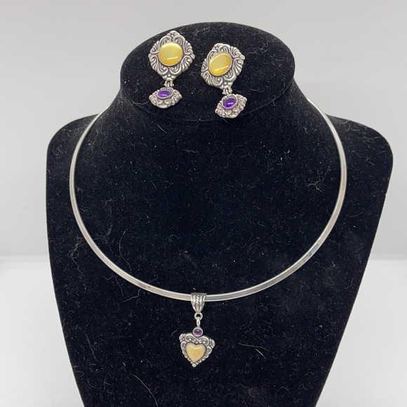 Hearts pendant and earrings set - Picture 1 of 7